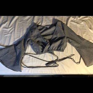 Cropped Black and White Shirt